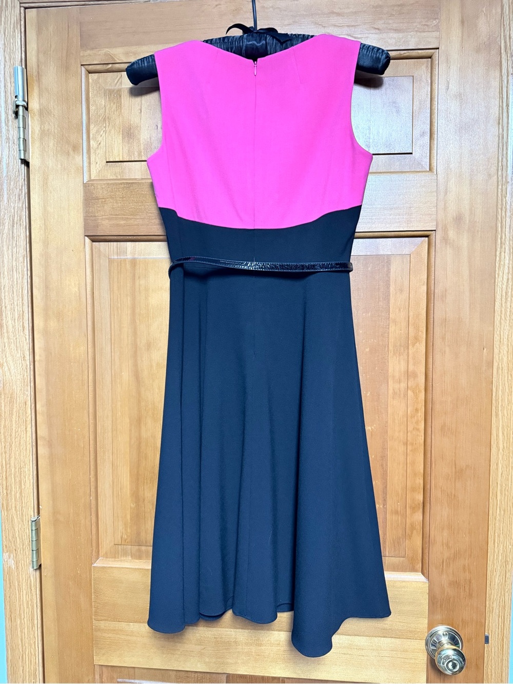 Calvin Klein Black Pink White Fit and Flare Dress Size 4 Work Cocktail Y2K - Picture 3 of 9